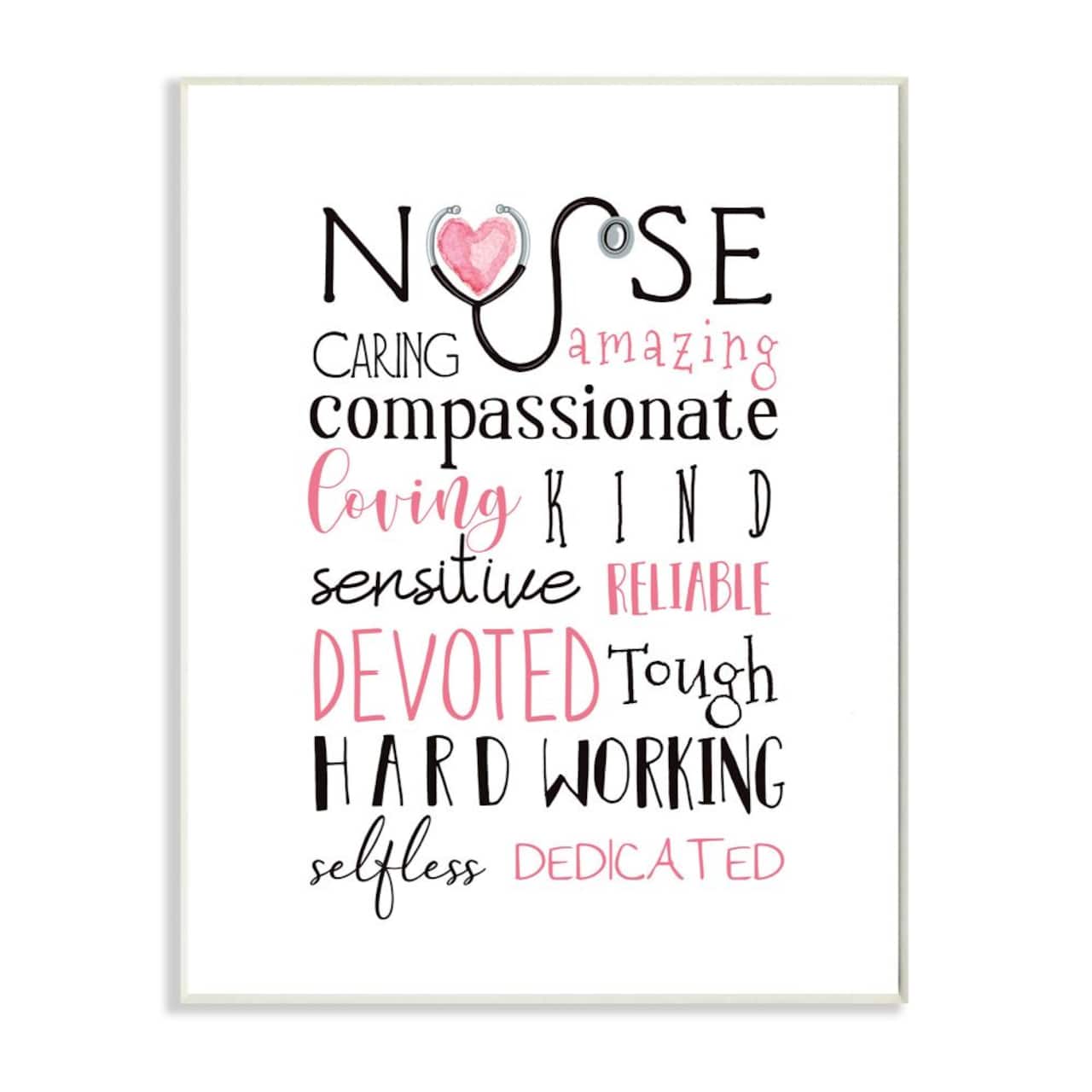 Stupell Industries Nurse Inspirational Description Healthcare Professional Gratitude Wood Wall Plaque